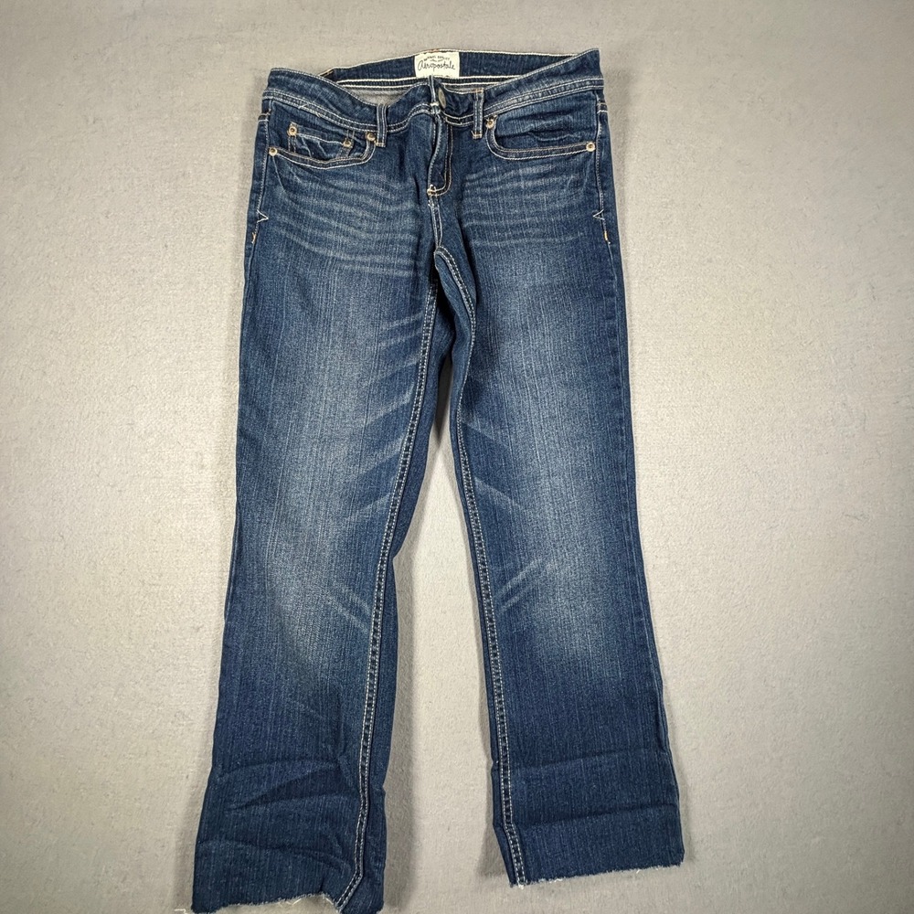 Aeropostale Chelsea Bootcut Jeans 5 6‎ Y2K Cropped Raw Hem Denim Cut Off